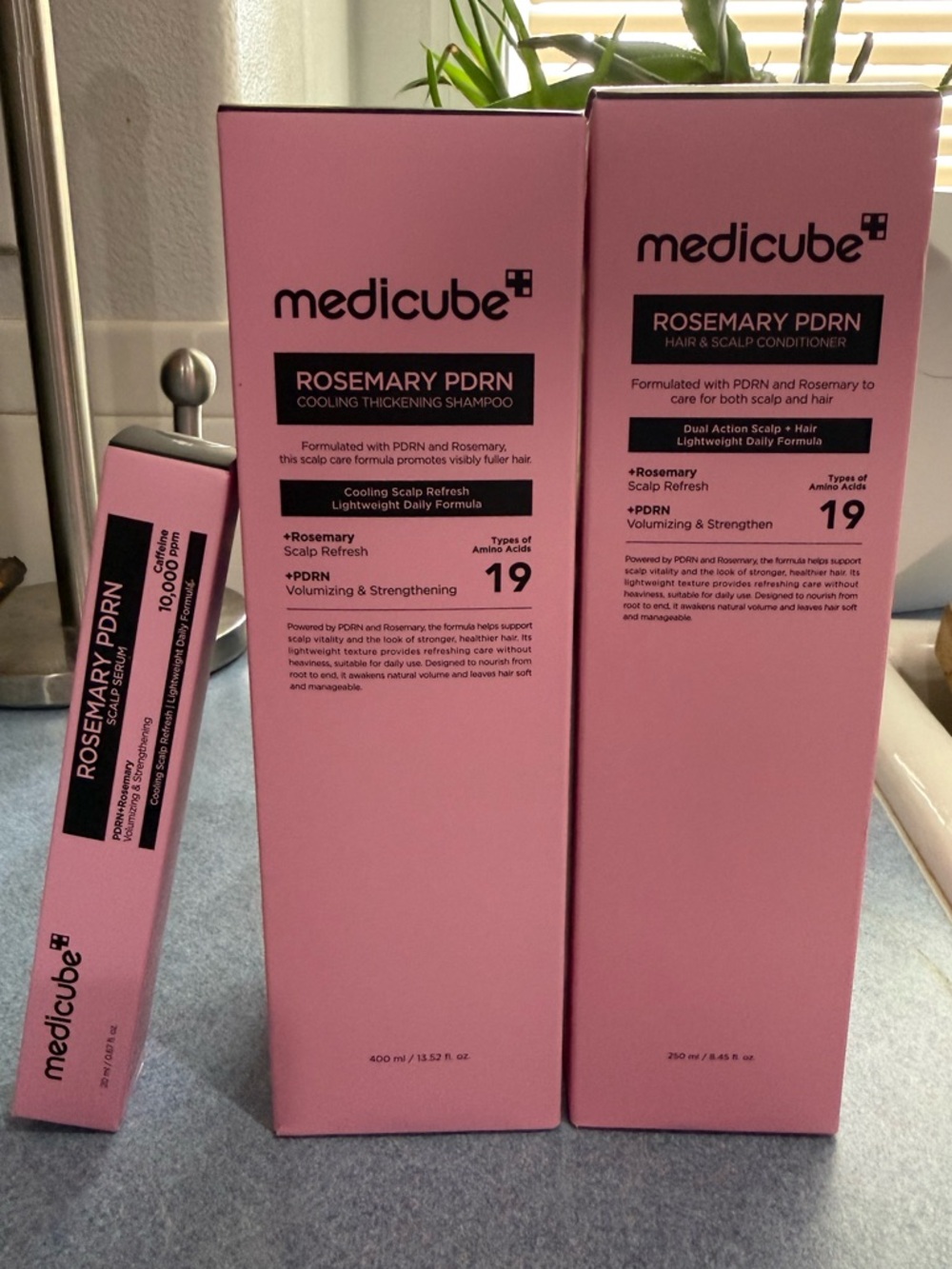 NEW - MEDICUBE Rosemary PDRN Rosemary Shampoo, Conditioner, and Scalp Serum Set